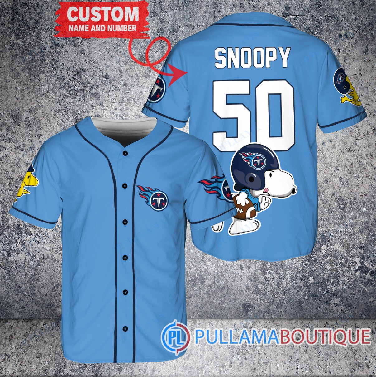 Snoopy Chicago Bears Custom Baseball Jersey Navy