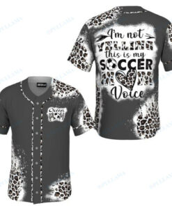 Soccer Grey Leopard Mom Voice Baseball Jersey