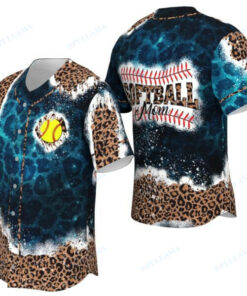 Softball Blue Leopard Baseball Jersey