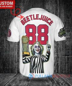 St. Louis Cardinals Beetlejuice Halloween World Series Trophy Baseball Jersey White