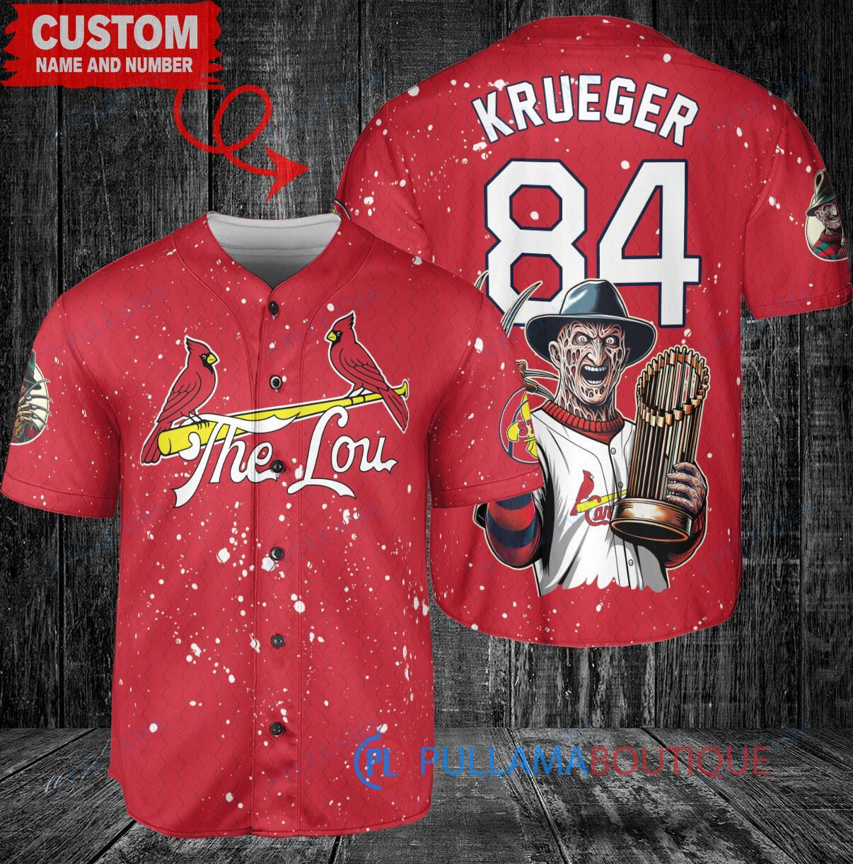 Detroit Tigers Freddy Krueger Halloween World Series Trophy Baseball Jersey White