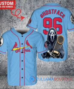 St. Louis Cardinals Ghostface Scream Halloween World Series Trophy Baseball Jersey Blue