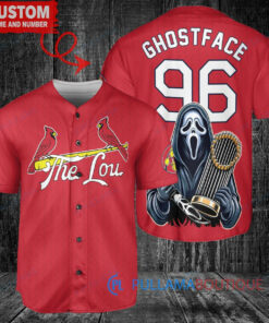 St. Louis Cardinals Ghostface Scream Halloween World Series Trophy Baseball Jersey Red