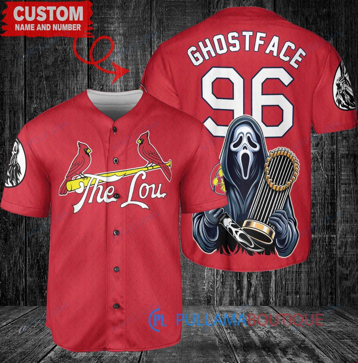 Cleveland Guardians Ghostface Scream Halloween World Series Trophy Baseball Jersey Red