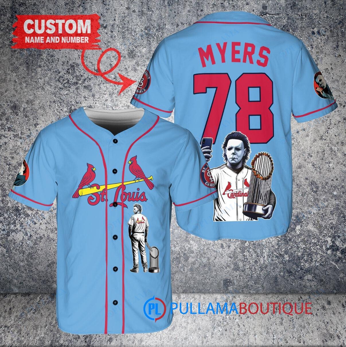 Colorado Rockies x Halloween Michael Myers with Trophy Custom Baseball Jersey White