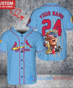 St. Louis Cardinals Limited Edition World Series Trophy Baseball Jersey Blue