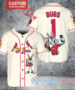 St. Louis Cardinals x Bugs Bunny with Trophy Baseball Jersey Cream