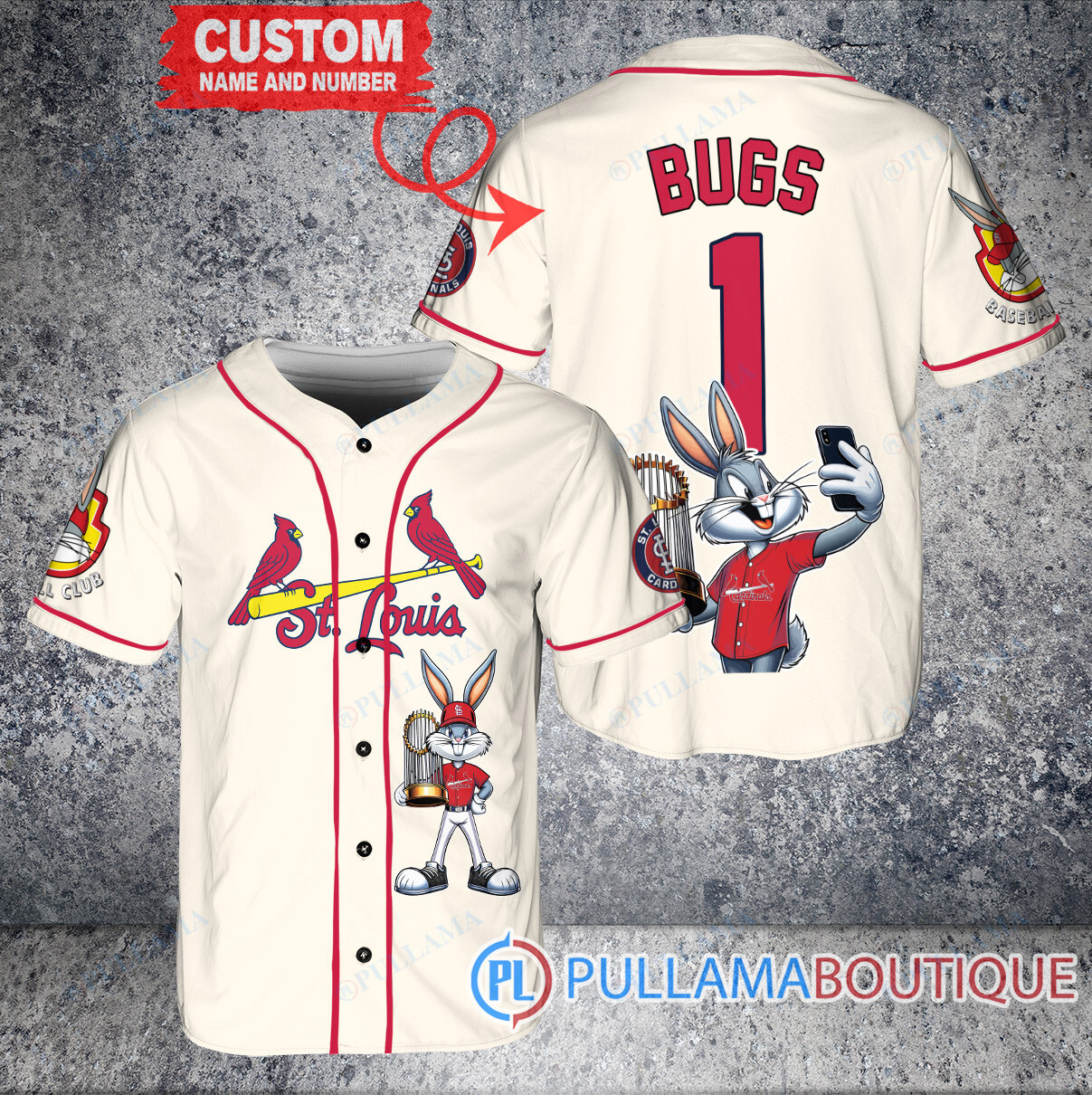 Baltimore Orioles x Bugs Bunny with Trophy Baseball Jersey Black