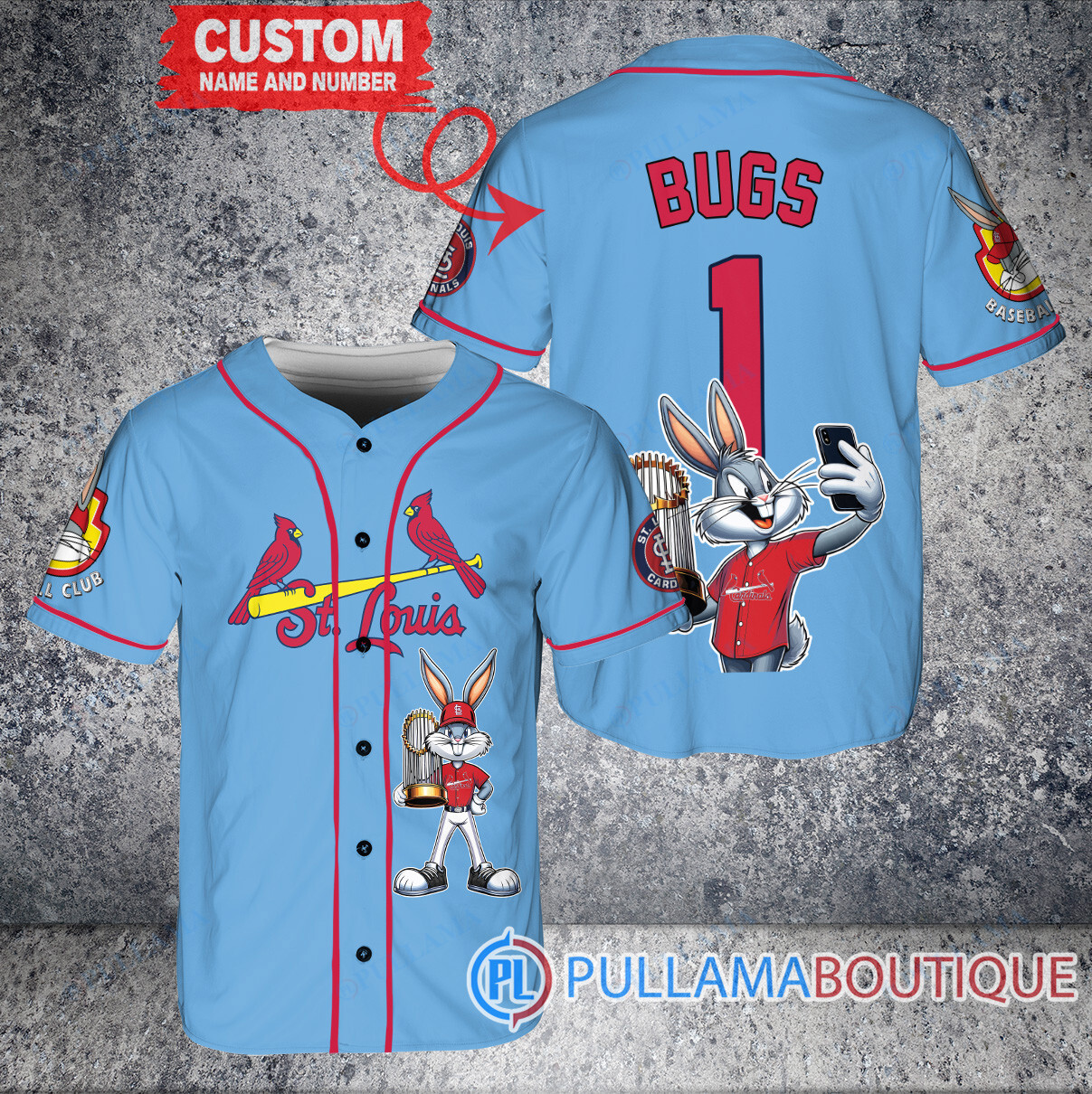 Cleveland Guardians x Bugs Bunny with Trophy Baseball Jersey Gray