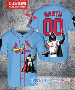 St. Louis Cardinals x Darth Vader Star Wars with Trophy Baseball Jersey Light Blue