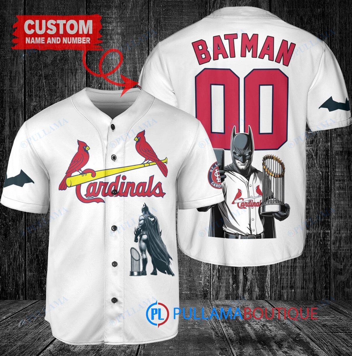 Tampa Bay Rays x DC Comics Batman The Dark Knight with Trophy Custom Baseball Jersey White Home Replica