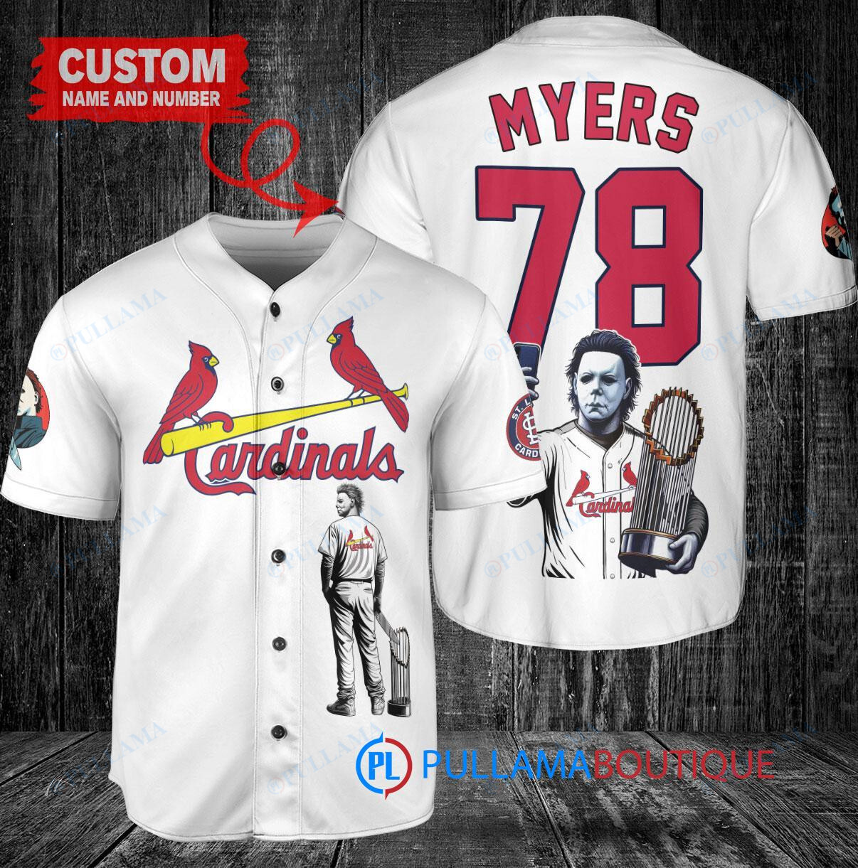 Tampa Bay Rays x Halloween Michael Myers with Trophy Custom Baseball Jersey White Home Replica