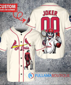 St. Louis Cardinals x Joker DC Comics with Trophy Custom Baseball Jersey Cream