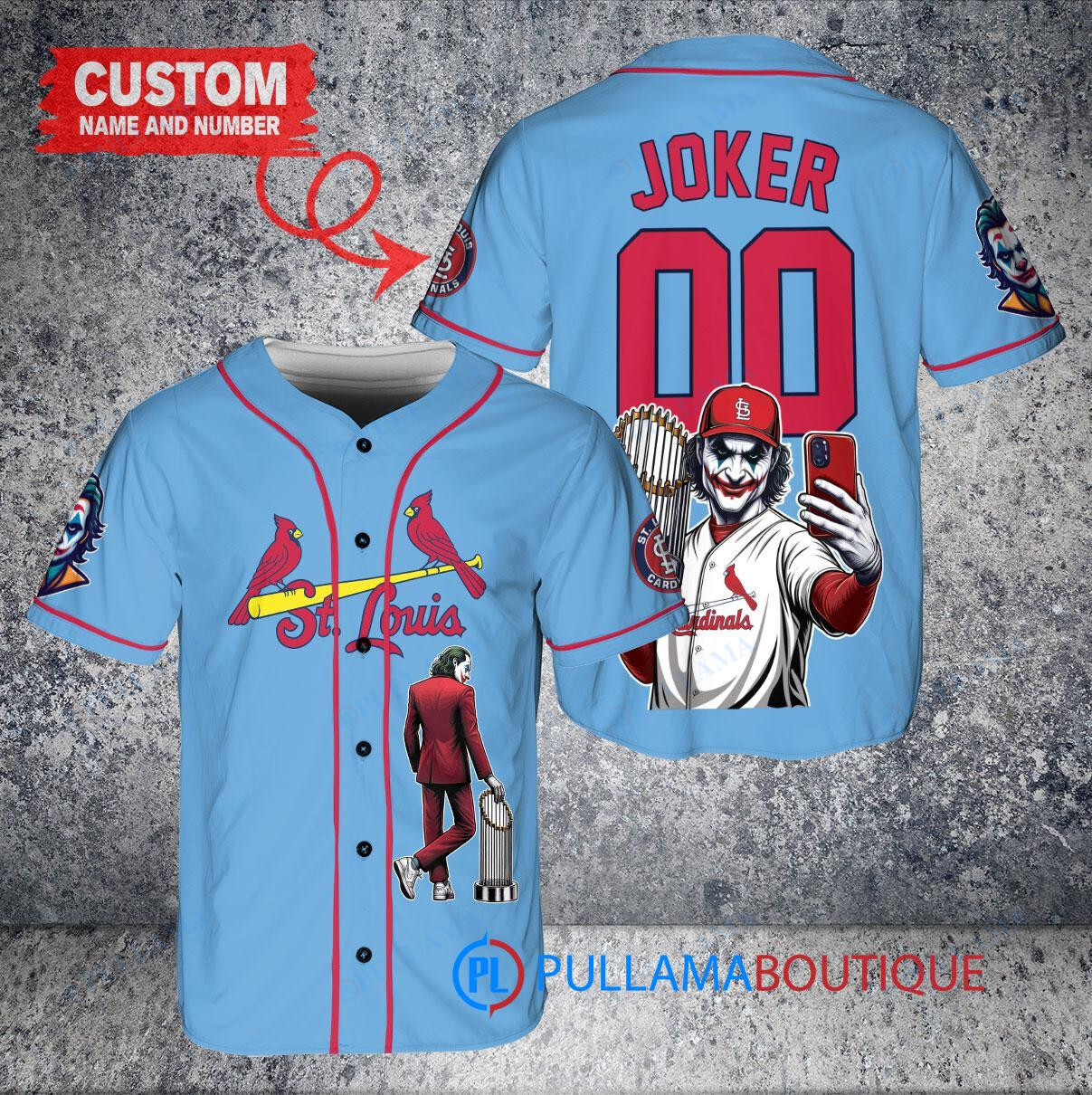 Atlanta Braves x Joker DC Comics with Trophy Custom Baseball Jersey White