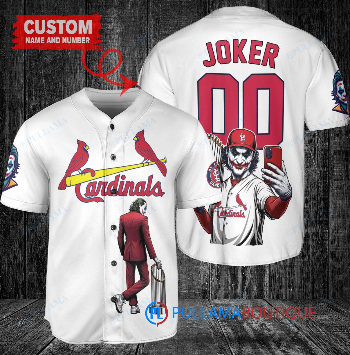 Pittsburgh Pirates x Joker DC Comics with Trophy Custom Baseball Jersey Black