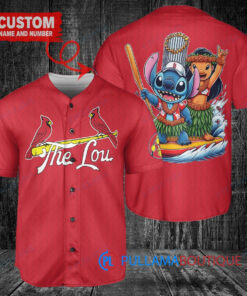 St. Louis Cardinals x Lilo & Stitch with Trophy Baseball Jersey Red City Connect