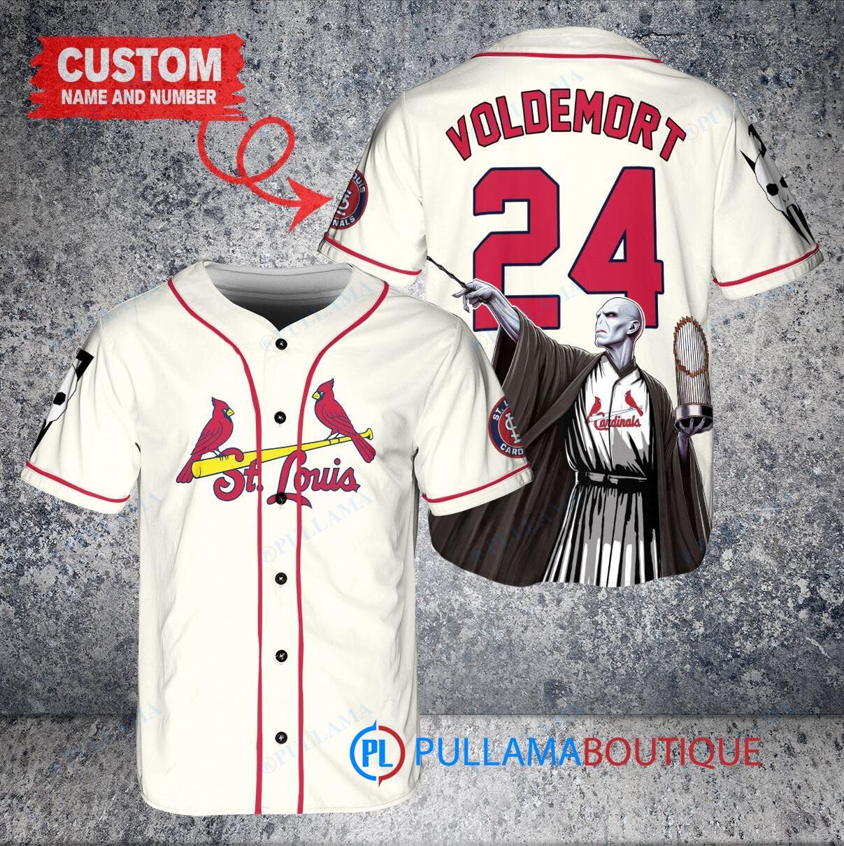 Cleveland Guardians x Lord Voldemort Harry Potter with Trophy Custom Baseball Jersey White