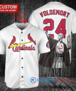 St. Louis Cardinals x Lord Voldemort Harry Potter with Trophy Custom Baseball Jersey White