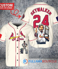 St. Louis Cardinals x Luke Skywalker Star Wars with Trophy Custom Baseball Jersey Cream