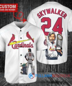 St. Louis Cardinals x Luke Skywalker Star Wars with Trophy Custom Baseball Jersey White