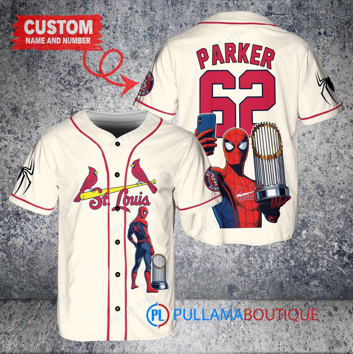 Pittsburgh Pirates x Marvel Spiderman with Trophy Custom Baseball Jersey Black