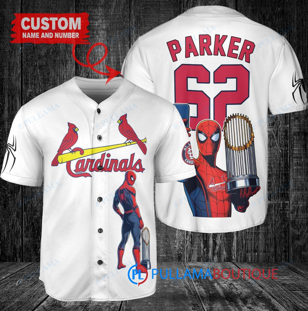 Cleveland Guardians x Marvel Spiderman with Trophy Custom Baseball Jersey White