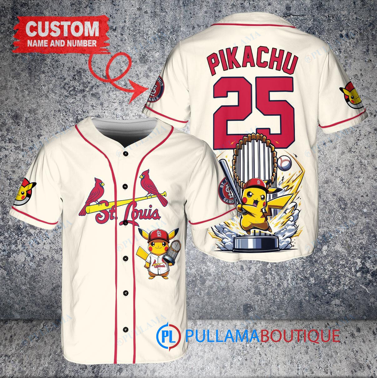 Cleveland Guardians x Pikachu Pokemon with Trophy Custom Baseball Jersey White