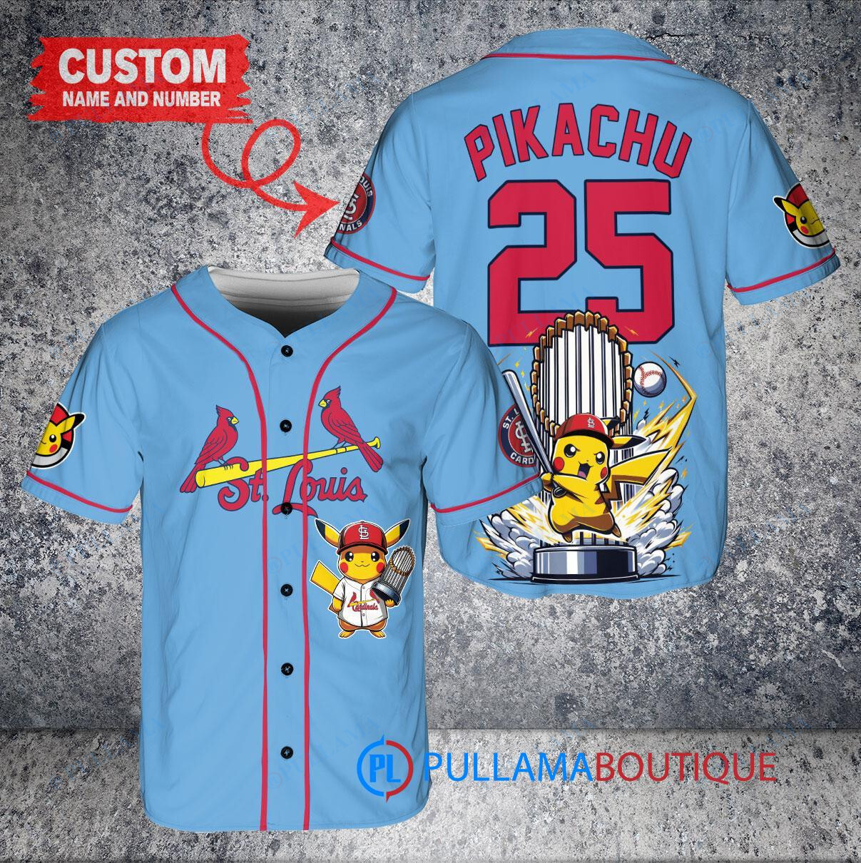 Cincinnati Reds x Pikachu Pokemon with Trophy Custom Baseball Jersey White