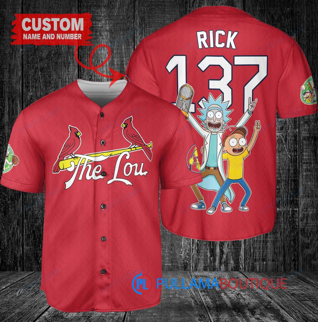 Chicago Cubs x Rick and Morty with Trophy Custom Baseball Jersey Royal