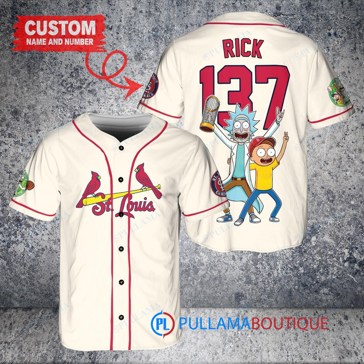 Pittsburgh Pirates x Rick and Morty with Trophy Custom Baseball Jersey White