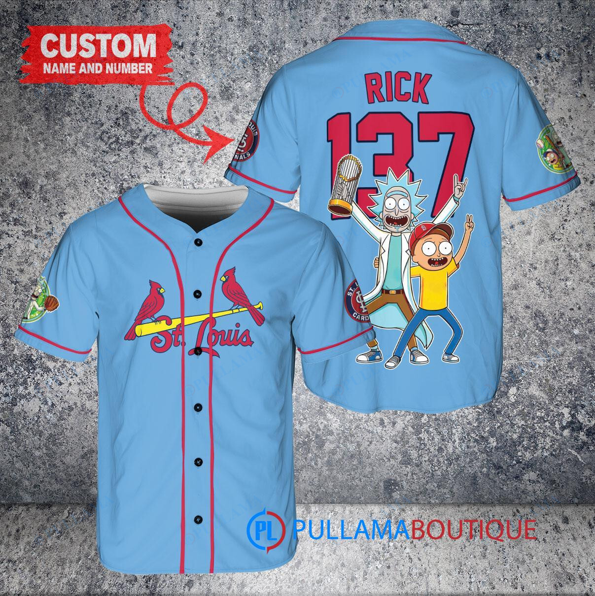 Tampa Bay Rays x Rick and Morty with Trophy Custom Baseball Jersey White Alternate Replica