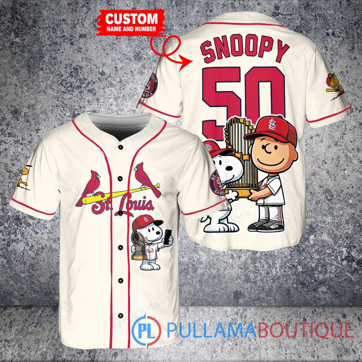 Cleveland Guardians x Snoopy and Charlie Brown with Trophy Baseball Jersey Red