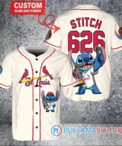 St. Louis Cardinals x Stitch with Trophy Baseball Jersey Cream