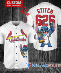 St. Louis Cardinals x Stitch with Trophy Baseball Jersey White