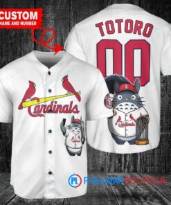 St. Louis Cardinals x Totoro Studio Ghibli with Trophy Custom Baseball Jersey White