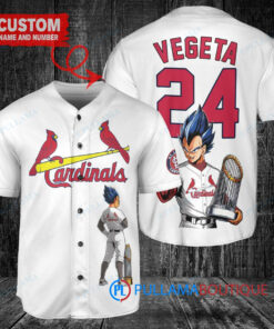 St. Louis Cardinals x Vegeta Super Saiyan Dragon Ball Z with Trophy Custom Baseball Jersey White