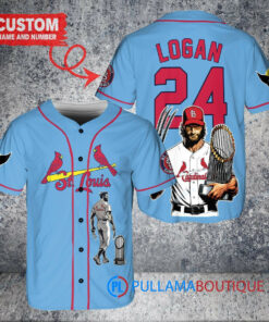 St. Louis Cardinals x Wolverine Logan with Trophy Custom Baseball Jersey Light Blue