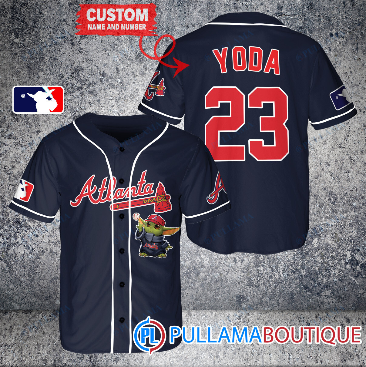 Star Wars Baby Yoda Cleveland Guardians Custom Baseball Jersey Gray