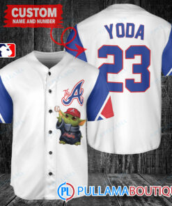 Star Wars Baby Yoda Atlanta Braves Custom Baseball Jersey White City Connect