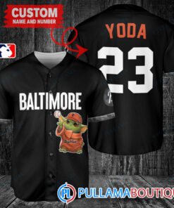 Star Wars Baby Yoda Baltimore Orioles Custom Baseball Jersey Black City Connect