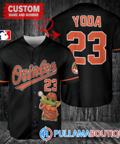 Star Wars Baby Yoda Baltimore Orioles Custom Baseball Jersey Black