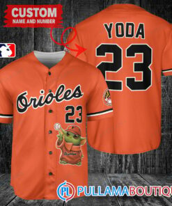 Star Wars Baby Yoda Baltimore Orioles Custom Baseball Jersey Orange