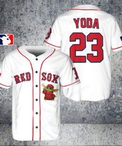 Star Wars Baby Yoda Boston Red Sox Custom Baseball Jersey White