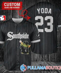 Star Wars Baby Yoda Chicago White Sox Custom Baseball Jersey Black City Connect