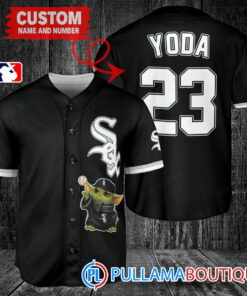 Star Wars Baby Yoda Chicago White Sox Custom Baseball Jersey Black