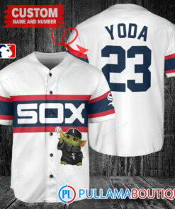 Star Wars Baby Yoda Chicago White Sox Custom Baseball Jersey Stripe