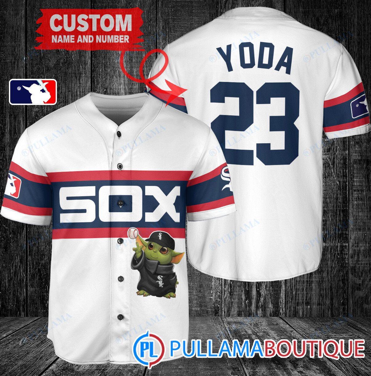 Star Wars Baby Yoda Atlanta Braves Custom Baseball Jersey Gray