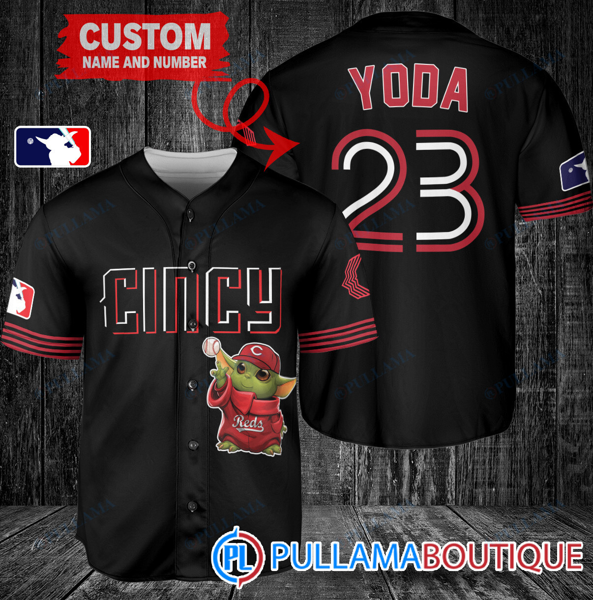 Star Wars Baby Yoda Chicago Cubs Custom Baseball Jersey Gray