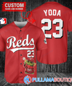 Star Wars Baby Yoda Cincinnati Reds Custom Baseball Jersey Red