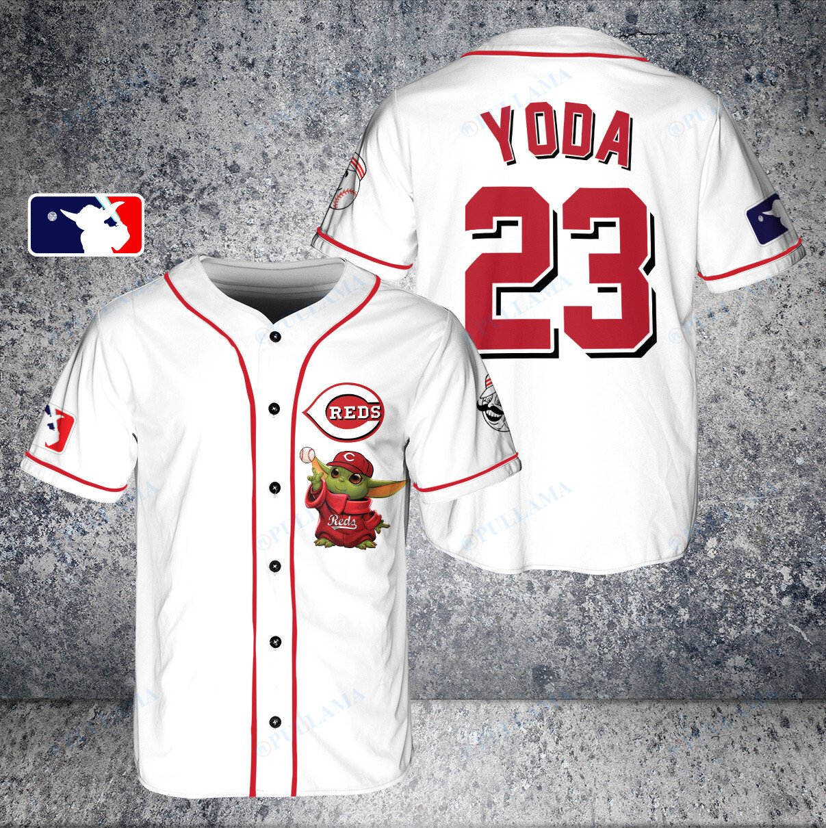 Star Wars Baby Yoda Atlanta Braves Custom Baseball Jersey White